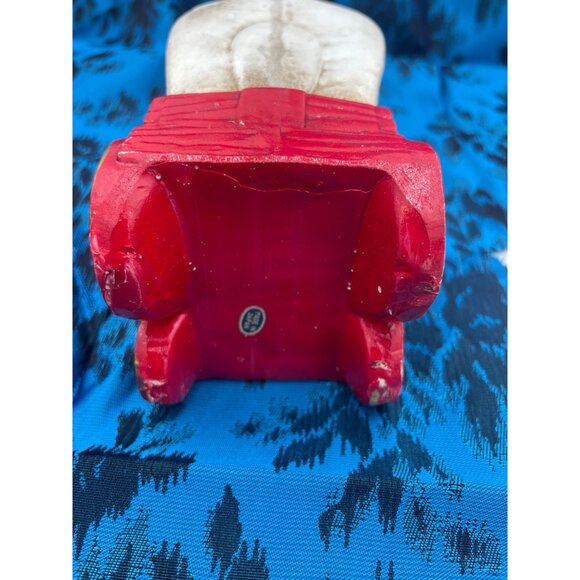 Miniature Covered Wagon Kerosene Lamp Red Glass Chimney Rustic Collectible - Picture 5 of 7